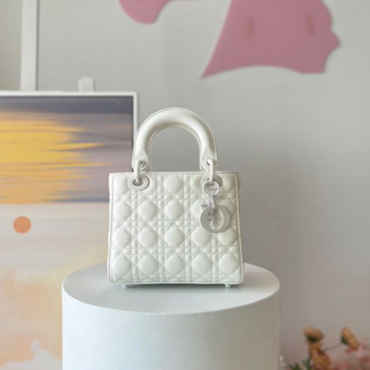 White Velvique Handbag